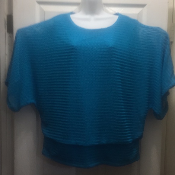 Turquoise banded-waist shirt - Picture 2 of 2